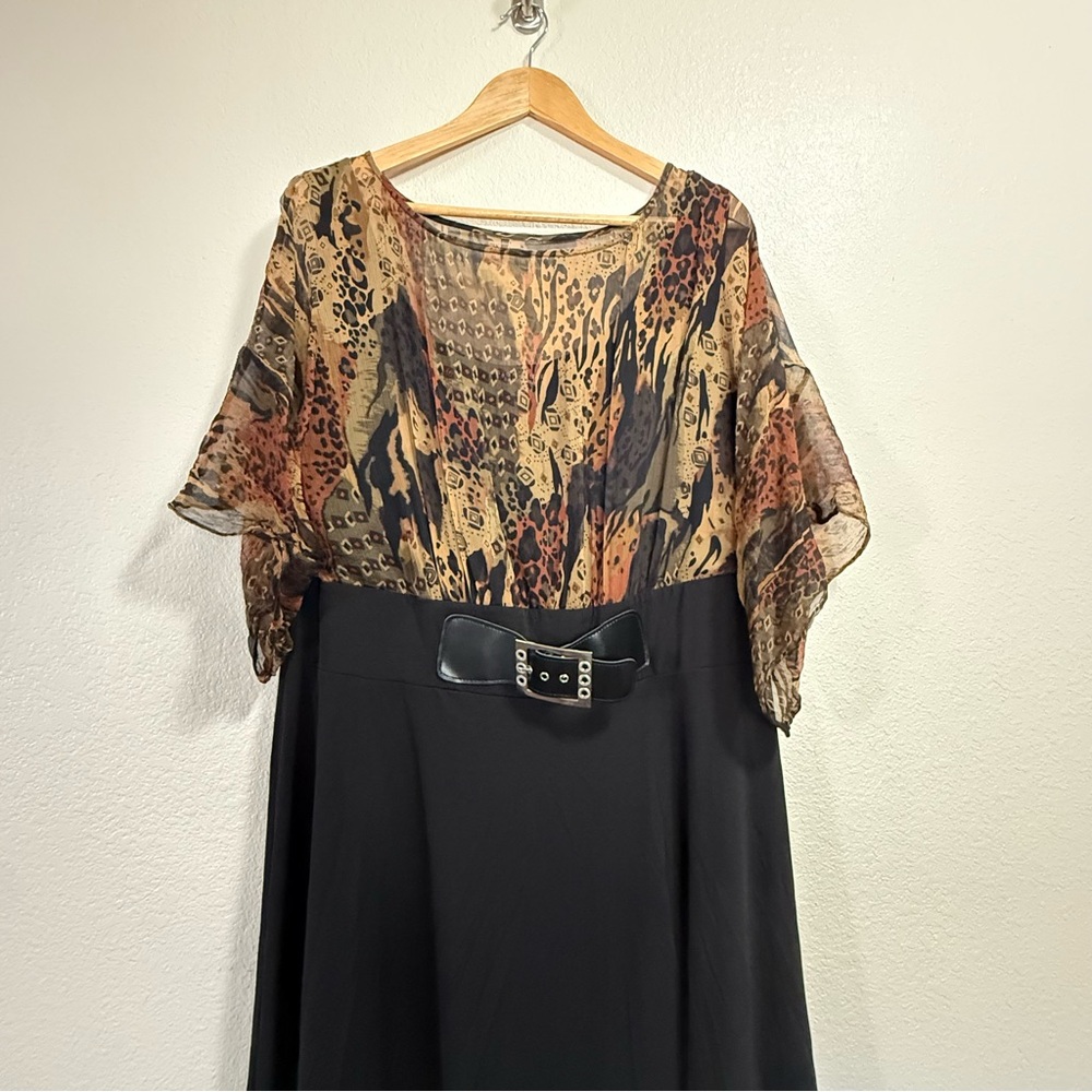 Signature by Robbie Bee - Black & Brown Women's Dress - Size 20W